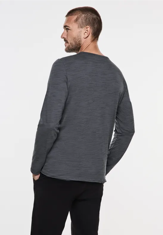 Street One Melange V-Neck Longsleeve Sonderangebot der Fabrik