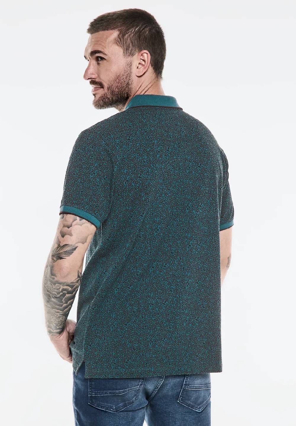 Street One Piquée Poloshirt mit Print Großer Ausverkauf