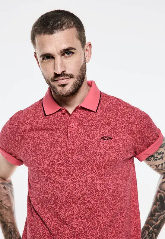 Street One Piquée Poloshirt mit Print Heißer Verkauf