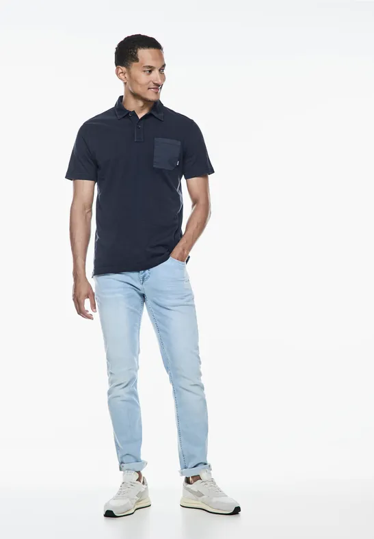 Street One Garmend Dye Slub Poloshirt Bestseller