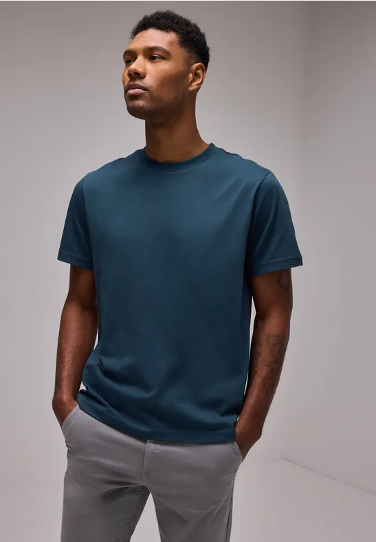 Street One Basic T-Shirt in Unifarbe Letzter Tag