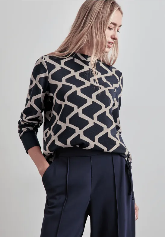 Street One Jaquard Langarmshirt Speichern exportieren