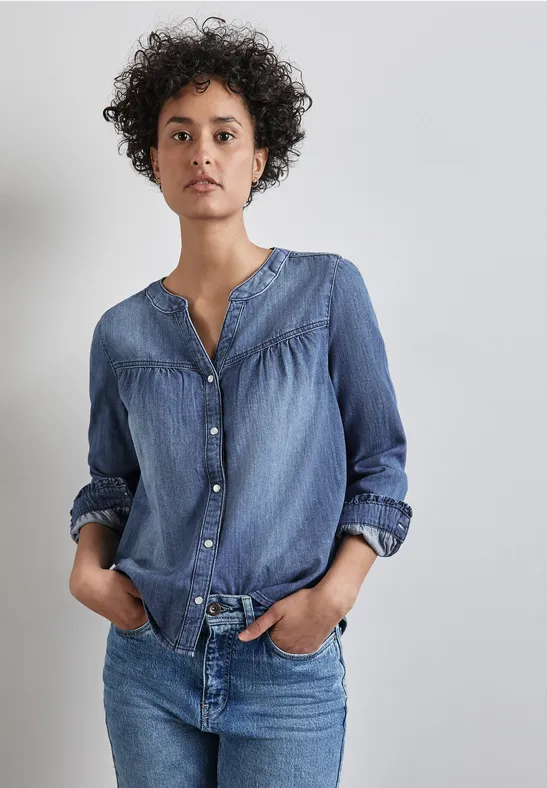 Street One Jeans-Bluse mit Rüschen Versandkostenfrei