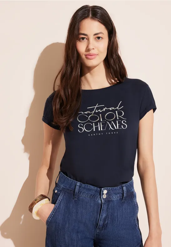 Street One T-Shirt mit Wording Im Verkauf