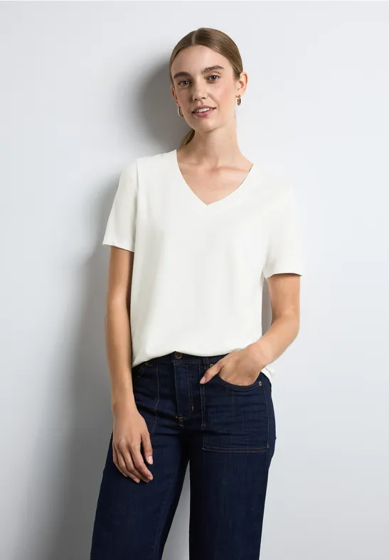 Street One T-Shirt mit V-Ausschnitt Günstig kaufen