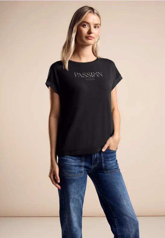 Street One T-Shirt mit Wording Weihnachtsangebot