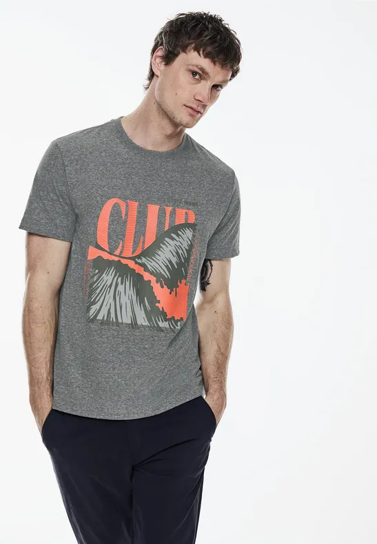 Street One Melange T-Shirt mit Print Begrenzte Freigabe