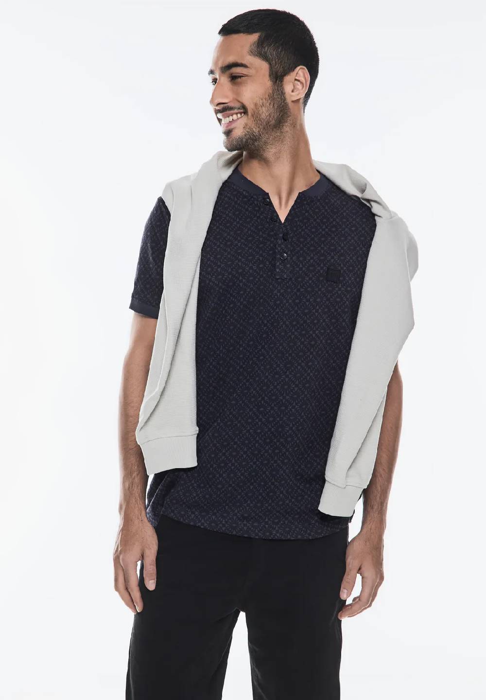 Street One Gemustertes Henley T-Shirt