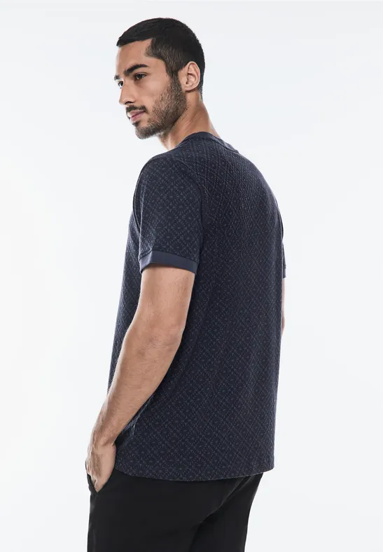 Street One Gemustertes Henley T-Shirt Letzte 2 Tage