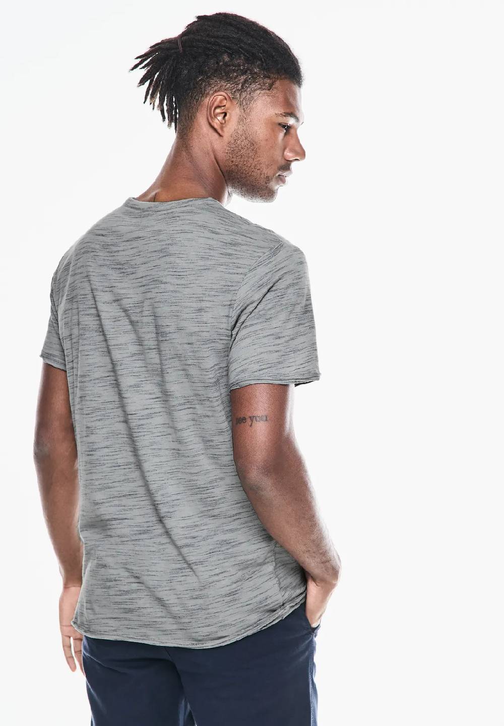 Street One Space Dye V-Neck T-Shirt Super Rabatt
