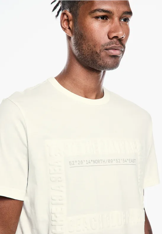 Street One T-Shirt mit 3D Wording 50% Rabatt mit kostenlosem Versand