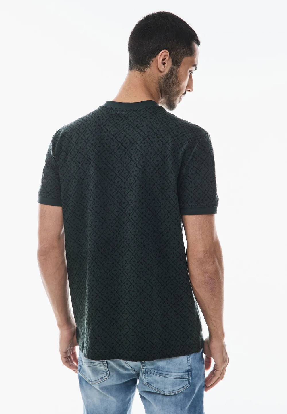 Street One Gemustertes Henley T-Shirt Kostenloser Versand international