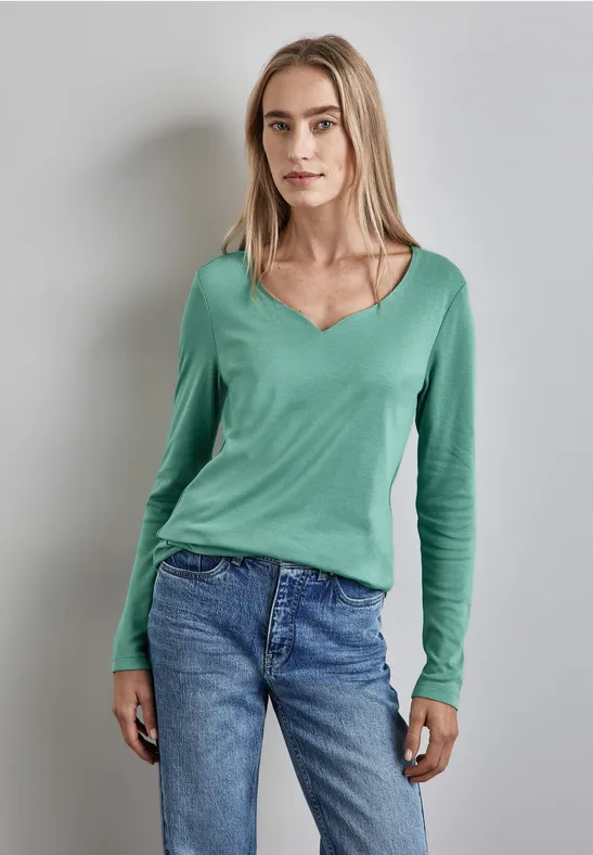 Street One Shirt mit Herzausschnitt Fabrikverkauf