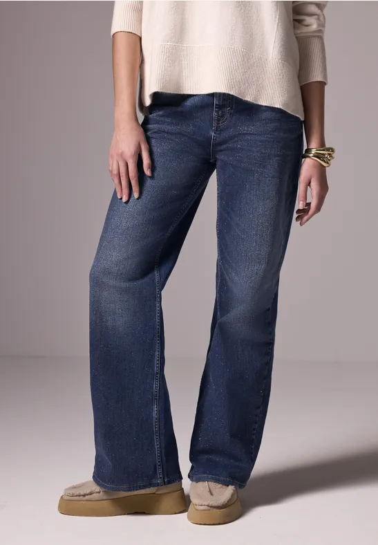 Street One Jeans mit Glitzer-Details Limitierter Zeitrabatt