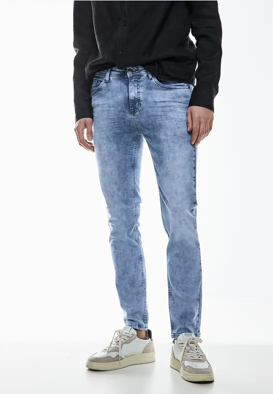 Street One Slim Fit bleached Jeans - Style RACER Clearance-Verkauf