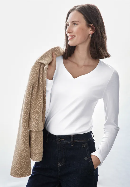 Street One Shirt mit Herzausschnitt Tägliche Deals