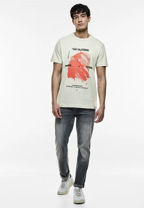 Street One 3D-Print Slub T-Shirt Letzte 3 Tage