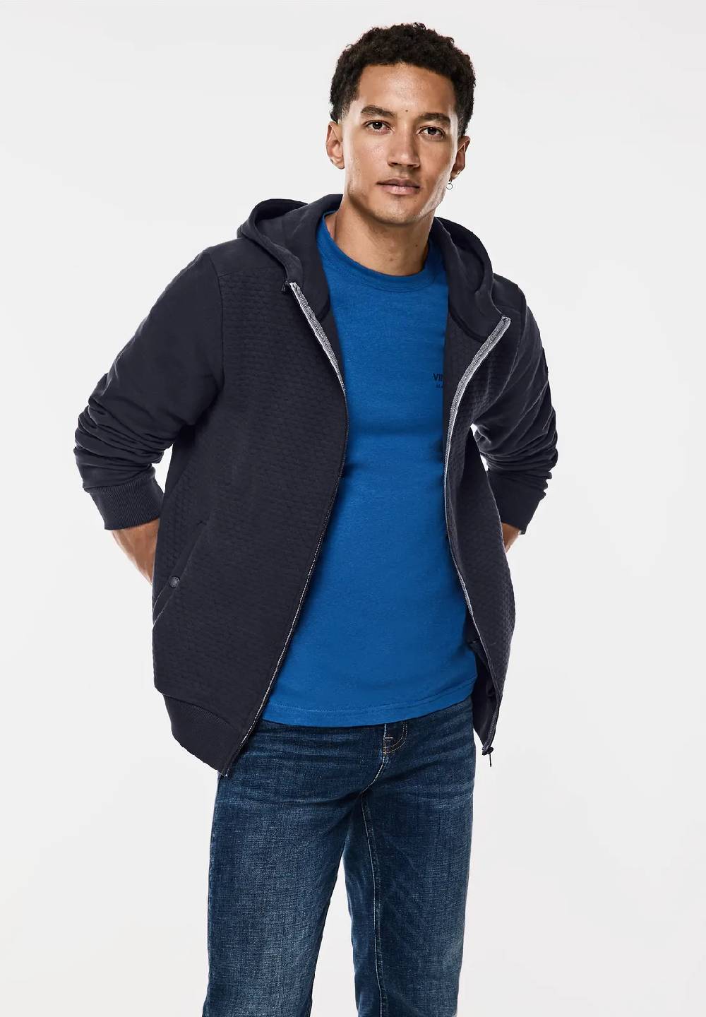 Street One Sweatjacke mit Materialmix Flash Sale