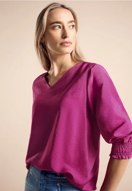 Street One Bluse mit Smock-Detail Räumungsverkauf