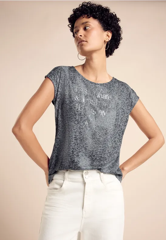 Street One T-Shirt mit Wording Sonderangebot der Fabrik