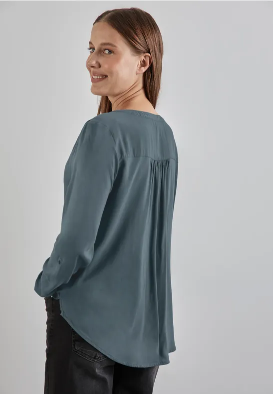 Street One Basic Bluse in Unifarbe 50% Rabatt mit kostenlosem Versand