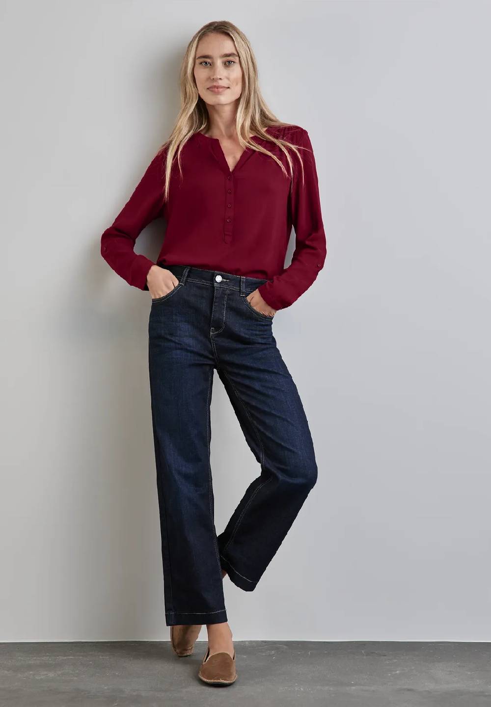 Street One Basic Bluse in Unifarbe Begrenzt auf 3 Tage