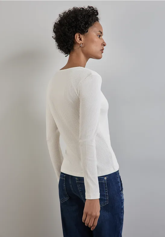 Street One Shirt mit Herzausschnitt Black Friday Preise