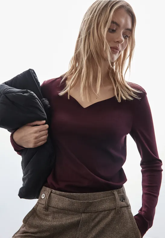 Street One Shirt mit Herzausschnitt Verkauf