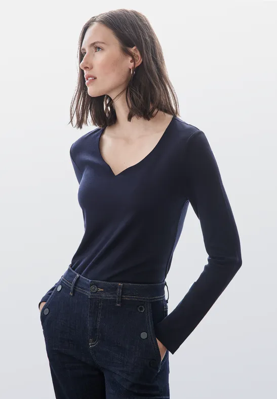 Street One Shirt mit Herzausschnitt Schlussverkauf
