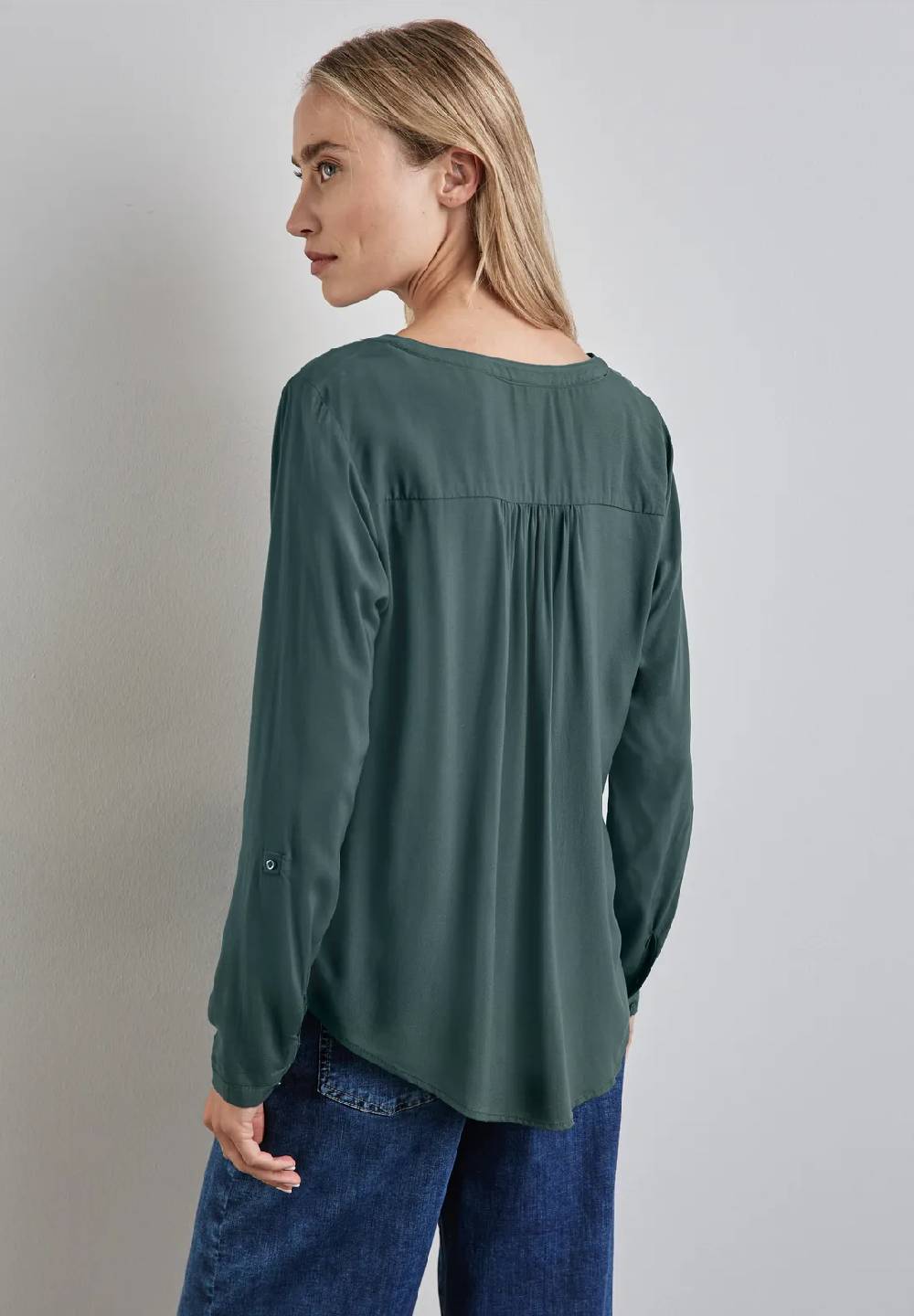 Street One Basic Bluse in Unifarbe Sonderangebot