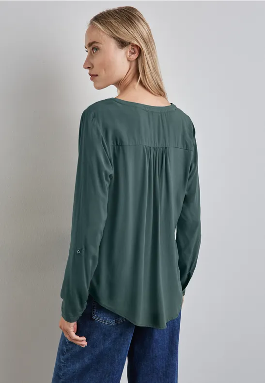 Street One Basic Bluse in Unifarbe Sonderangebot