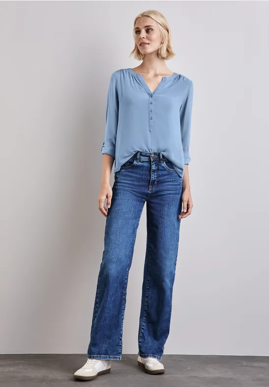 Street One Basic Bluse in Unifarbe Großer Ausverkauf