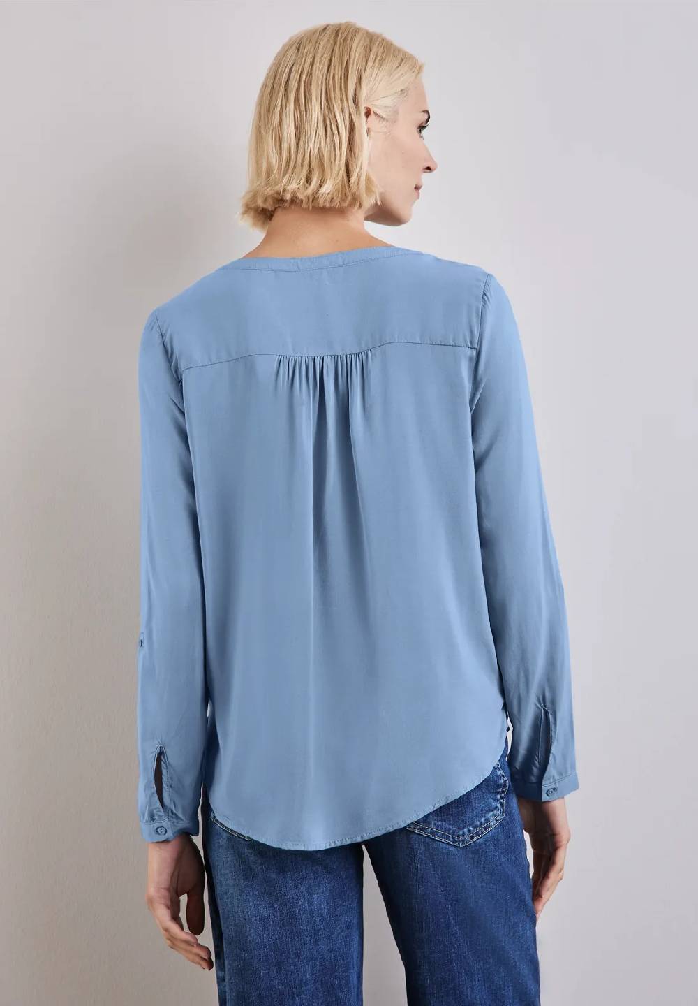 Street One Basic Bluse in Unifarbe Großer Ausverkauf