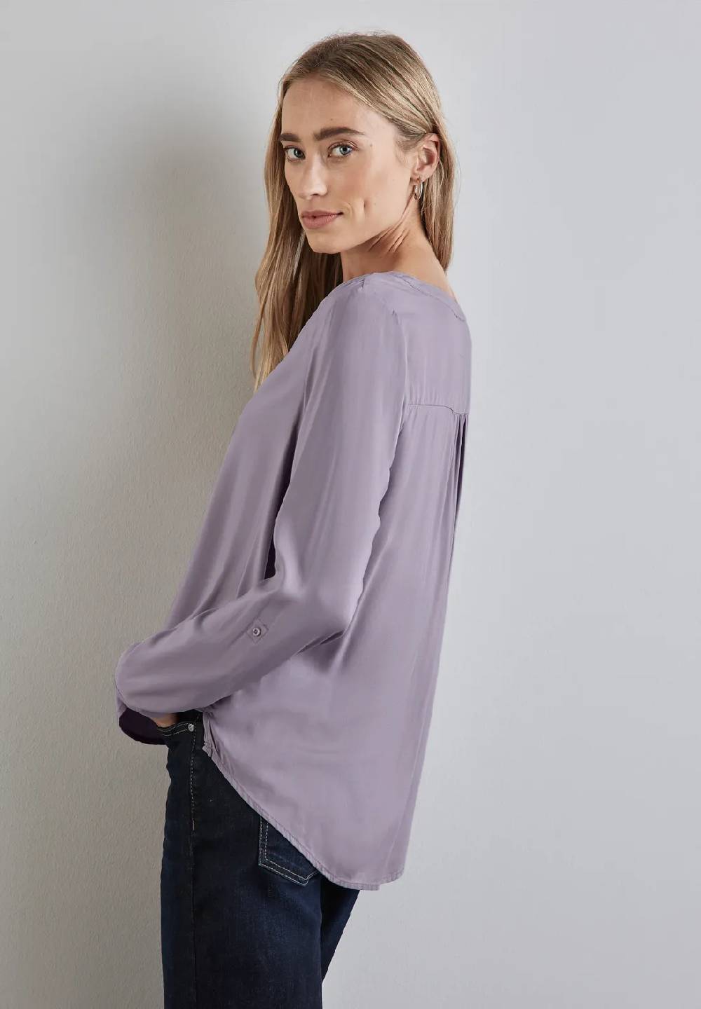 Street One Basic Bluse in Unifarbe Begrenztes Angebot