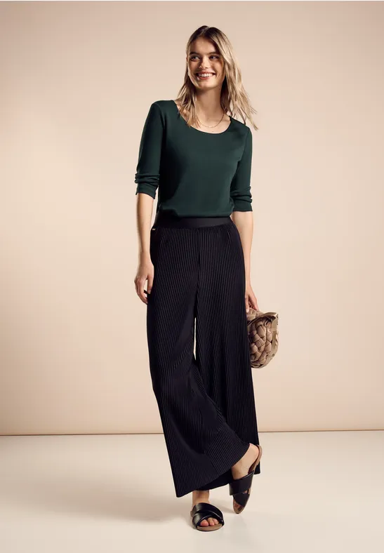 Street One Basic T-Shirt mit 3/4 Arm - Style PANIA Online Shopping