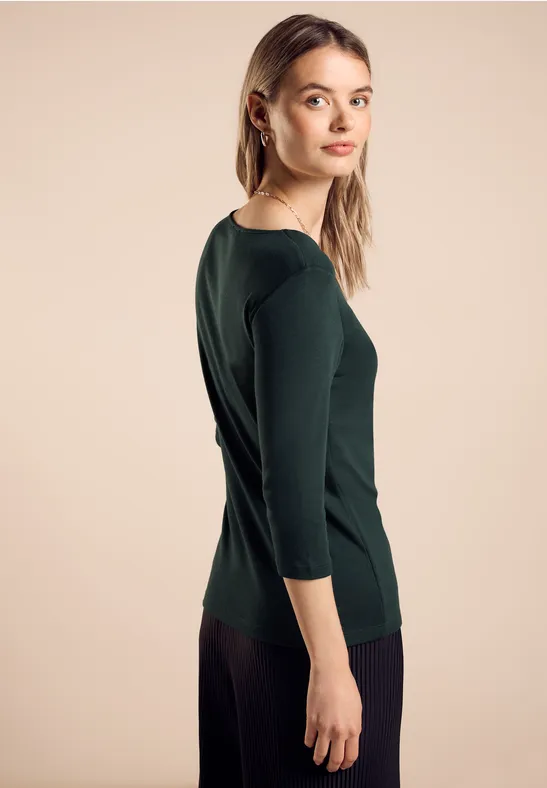 Street One Basic T-Shirt mit 3/4 Arm - Style PANIA Online Shopping