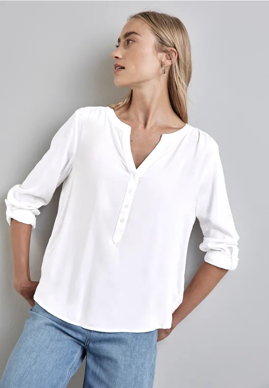 Street One Basic Bluse in Unifarbe Exklusivangebot