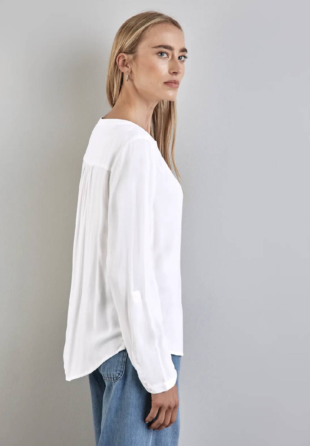 Street One Basic Bluse in Unifarbe Exklusivangebot