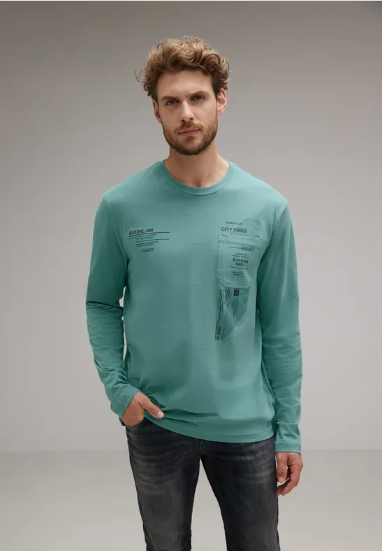 Street One Langarmshirt mit Brustprint Sonderangebot der Fabrik