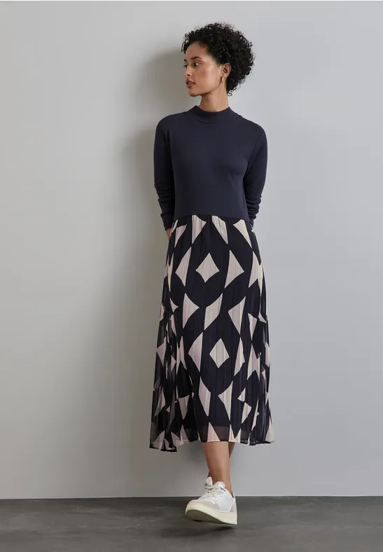 Street One Kleid mit Materialmix Großer Ausverkauf