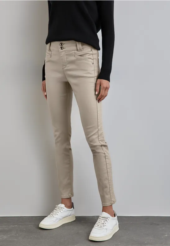 Street One Beschichtete Slim Fit Hose - Style YORK Black Friday
