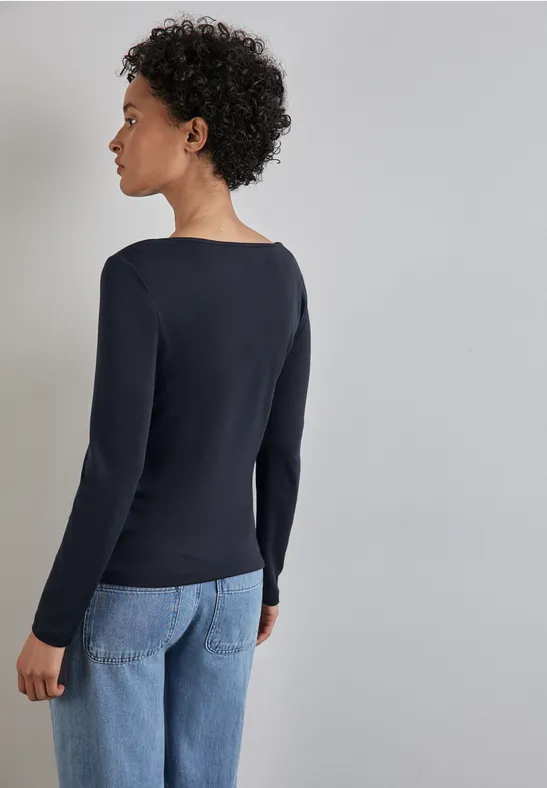 Street One Shirt mit U-Boot-Ausschnitt Tägliche Deals