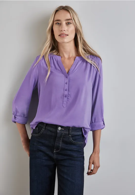 Street One Basic Bluse in Unifarbe JETZT KAUFEN