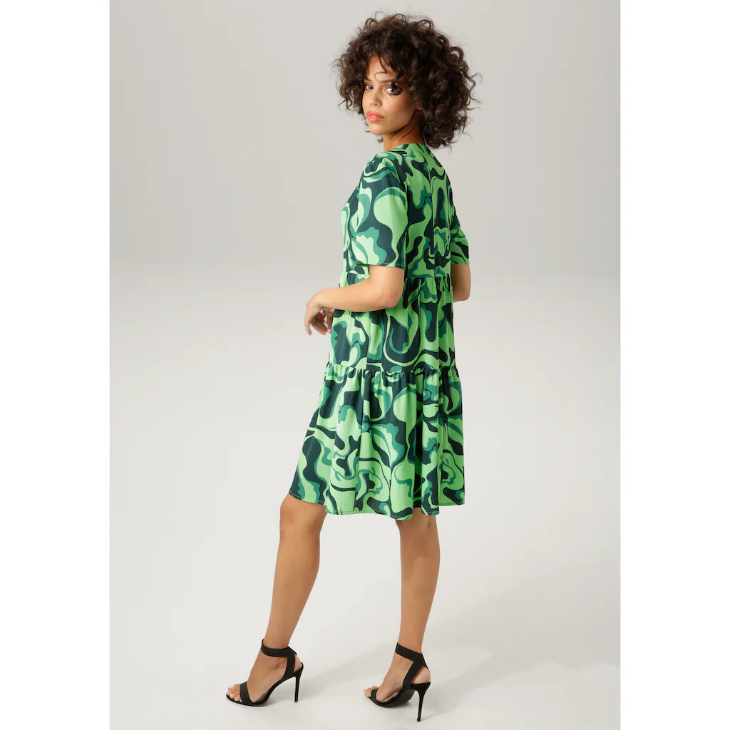 Aniston CASUAL Sommerkleid mit farbenfrohem graphischem Druck Vierteljährliche Förderung