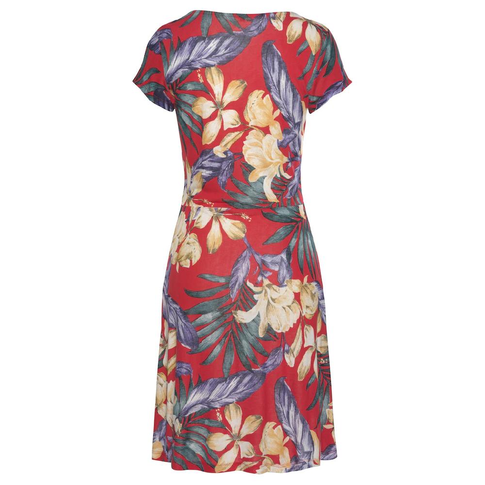 LASCANA Sommerkleid mit V-Ausschnitt im Alloverdruck T-Shirtkleid aus Jersey Strandkleid 2025