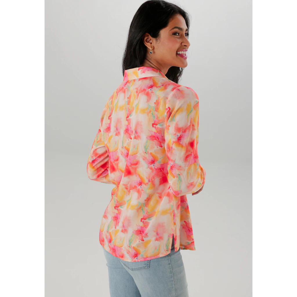 Aniston SELECTED Hemdbluse mit frischen und farbenfrohen Batikdruck - NEUE KOLLEKTION Auslauf