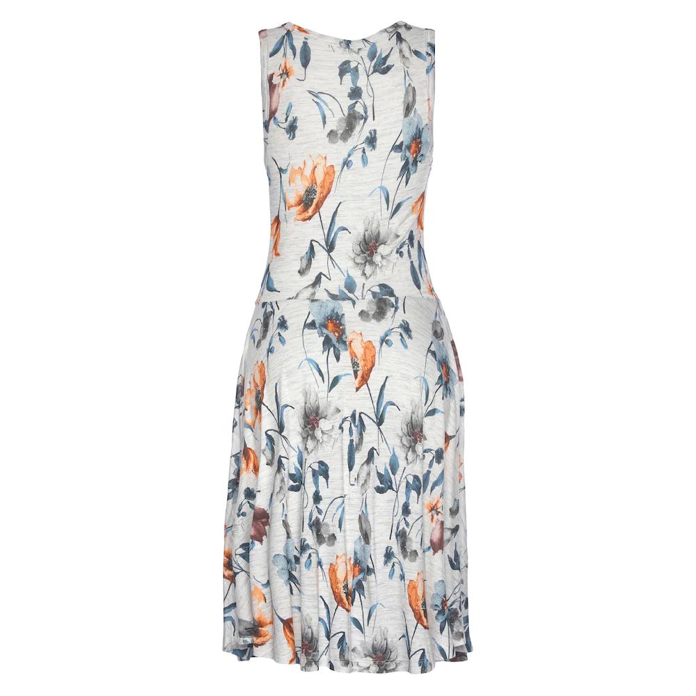 Vivance Jerseykleid mit Blumendruck und schwingendem Rock Sommerkleid Strandkleid Verkauf