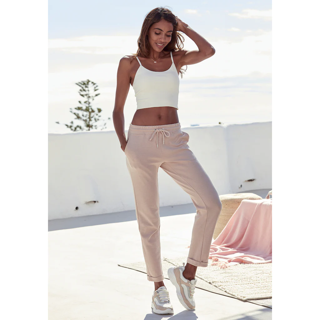 H.I.S Sweathose Schlupfhose mit kleinem Aufschlag am Saum Loungewear Exklusivangebot