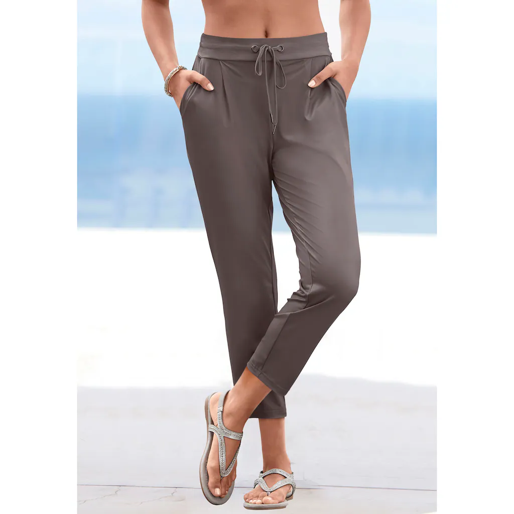 LASCANA Schlupfhose aus glatter Jerseyqualität leichte Sommerhose mit Taschen bügelfrei