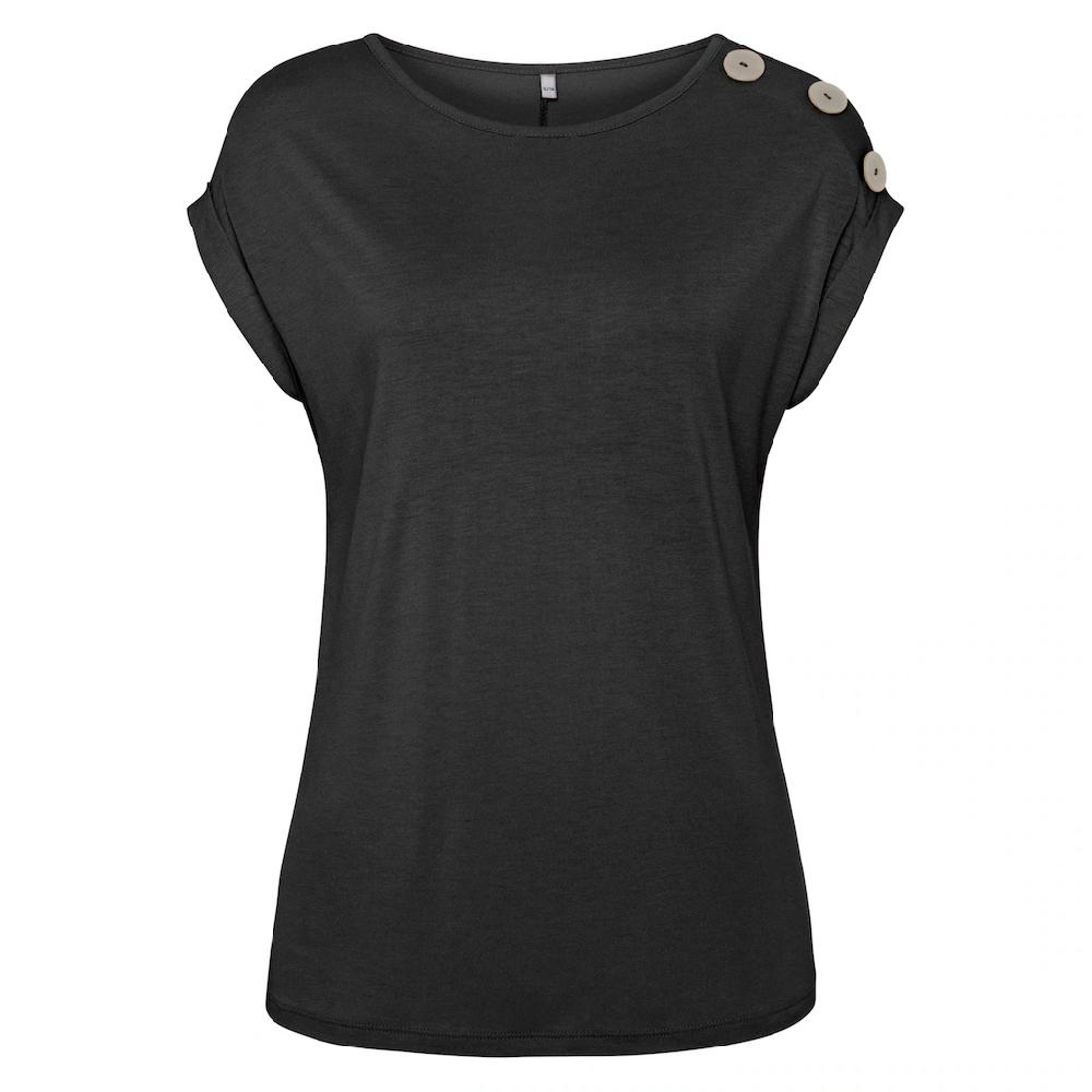 Buffalo Kurzarmshirt mit Zierknöpfen bequemes T-Shirt aus Jersey Basic Neuheiten